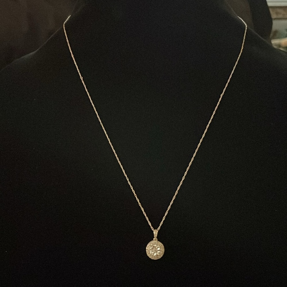 Sterling Silver Necklace With 1 Tiny Tiny Diamond - image 2